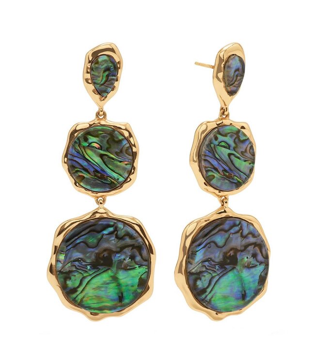 Aurora Triple Drop Post Earrings - Abalone