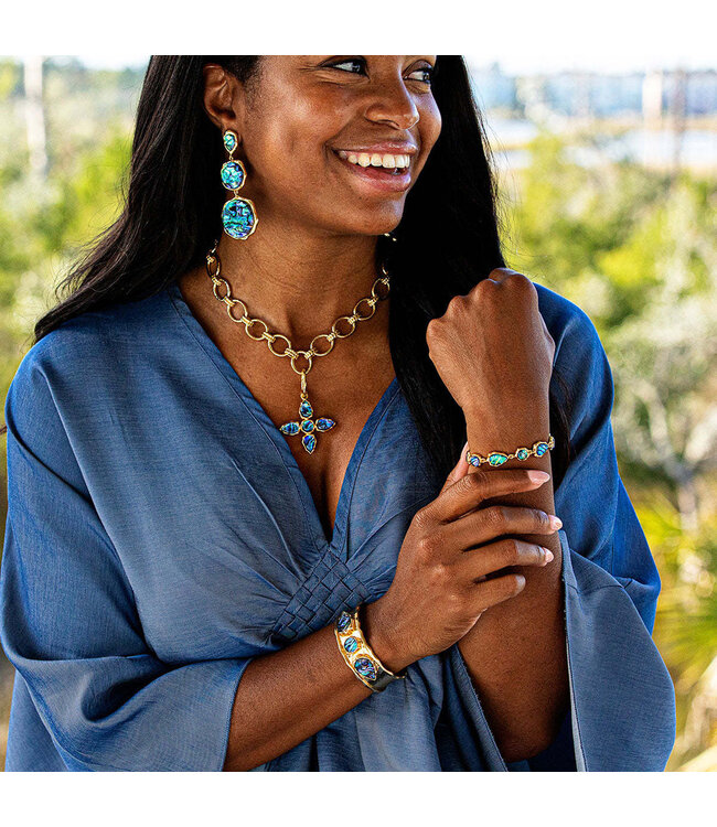 Aurora Link Bracelet, 7"+2'' - Abalone