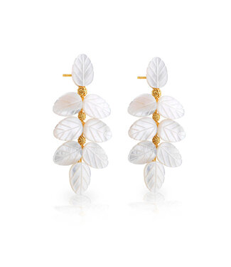 Mermaid Garden Vine Drop Earrings - MOP