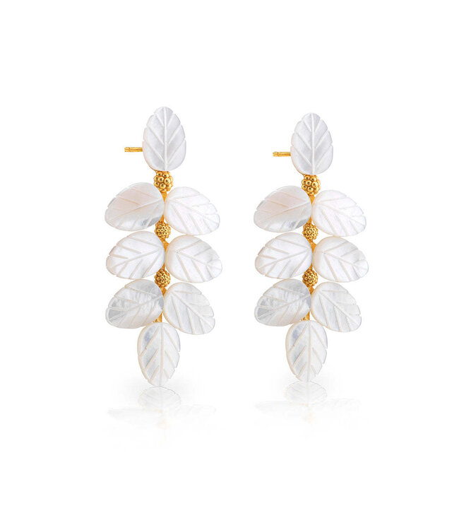 Mermaid Garden Vine Drop Earrings - MOP