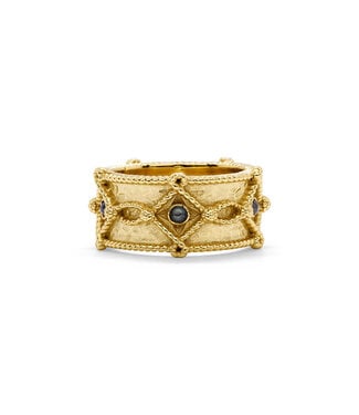 Victoria Ring Band - Gold/Blue Labradorite