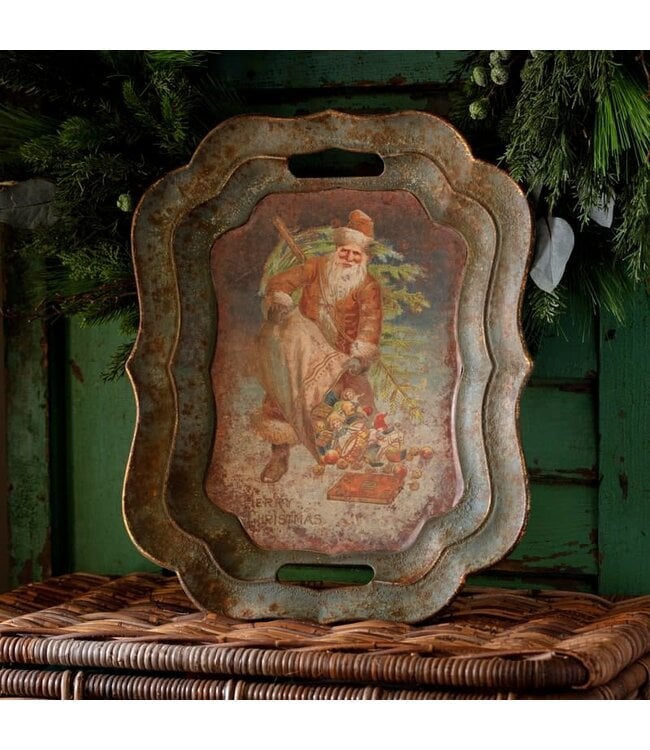 Santa Bearing Gifts Tray