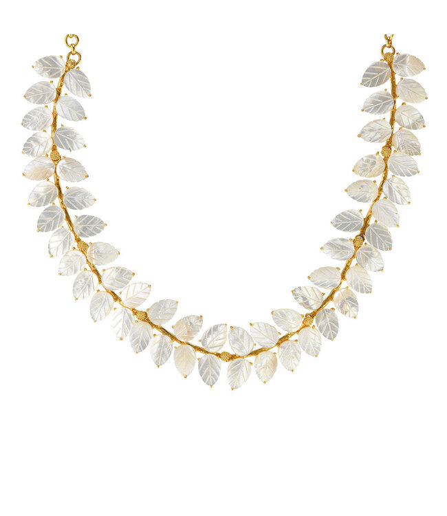 Mermaid Garden Vine Necklace, 14"+3" - MOP