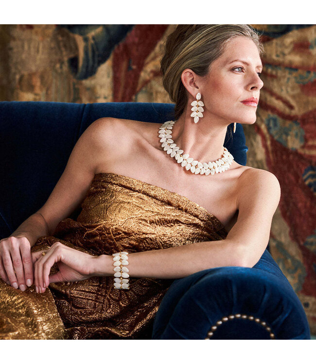 Mermaid Garden Vine Necklace, 14"+3" - MOP