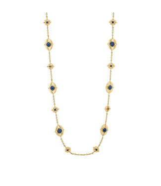 Mystic Eye Double Sided Necklace, 32" - Blue Labradorite/Green Onyx