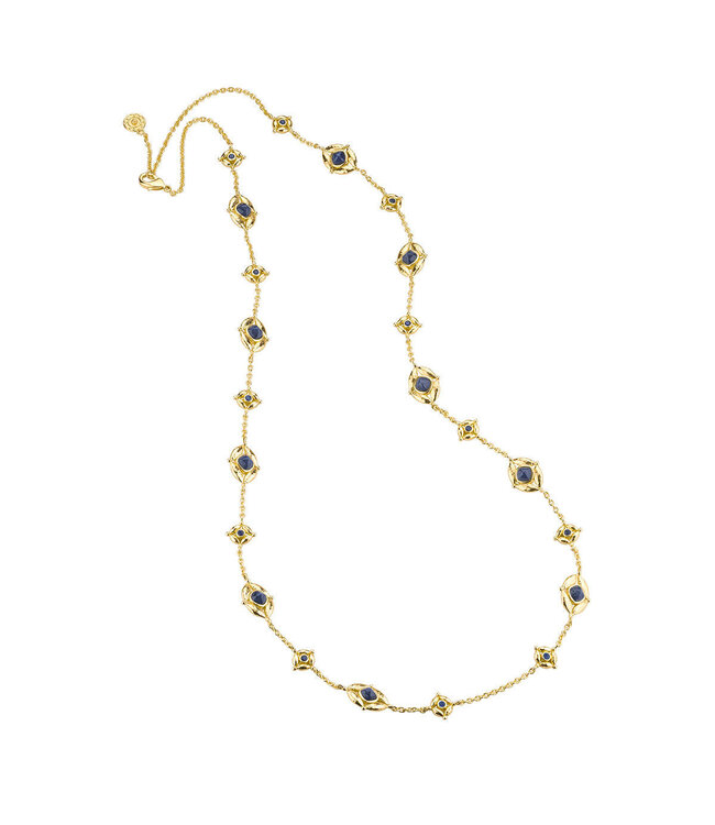 Mystic Eye Double Sided Necklace, 32" - Blue Labradorite/Green Onyx