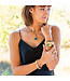 Cleopatra Hinged Bangle - Gold/Blue Labradorite