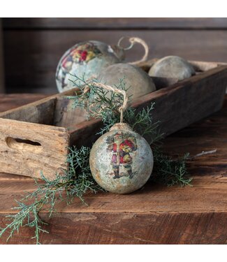 4" Vintage Santa Bearing Gifts Ball