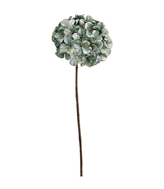 26" Metallic Hydrangea Spray Teal