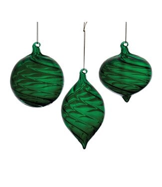 Spiral Pattern Glass Ornament - Sold Individually