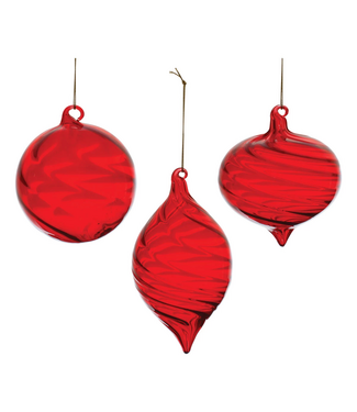 Spiral Pattern Glass Ornament - Sold Individually