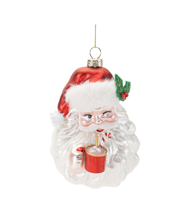 5"H Santa with Cocoa Ornament