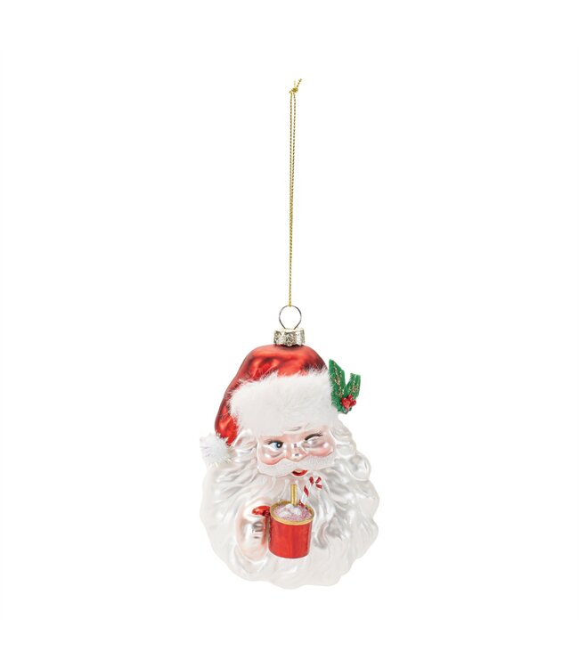 5"H Santa with Cocoa Ornament