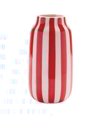 Red and White Stripe Vase