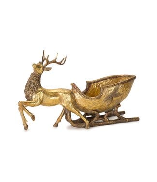 19"L Deer With Sleigh