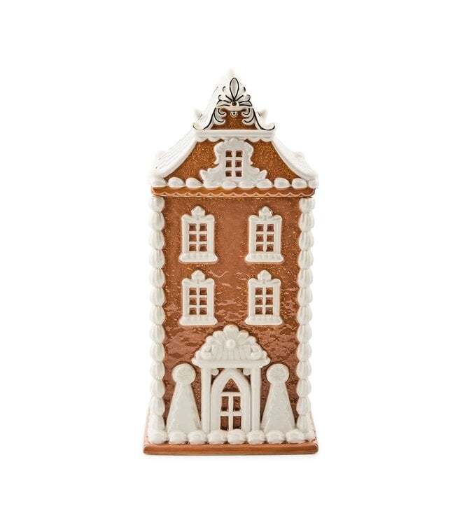 MACKENZIE CHILDS Gingerbread House Ceramic Cookie Jar