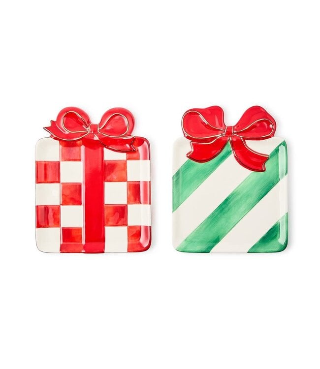 MACKENZIE CHILDS Check It Out Ceramic Dessert Plate - Sold Individually