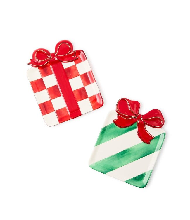 MACKENZIE CHILDS Check It Out Ceramic Dessert Plate - Sold Individually