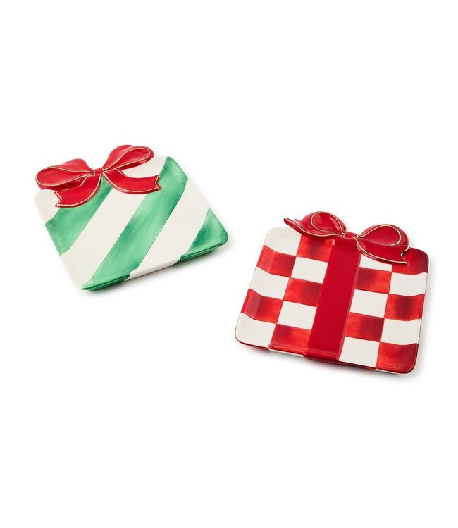 MACKENZIE CHILDS Check It Out Ceramic Dessert Plate - Sold Individually