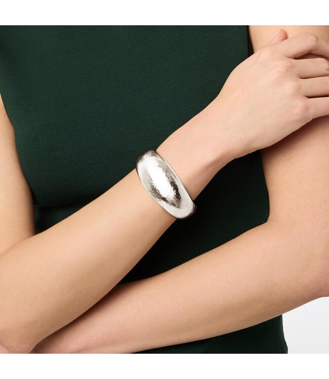 JULIE VOS Catalina Statement Hinge Bangle - Silver