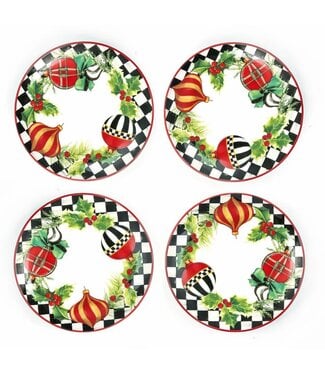 MACKENZIE CHILDS Deck the Halls Appetizer Plate - Sold Individually