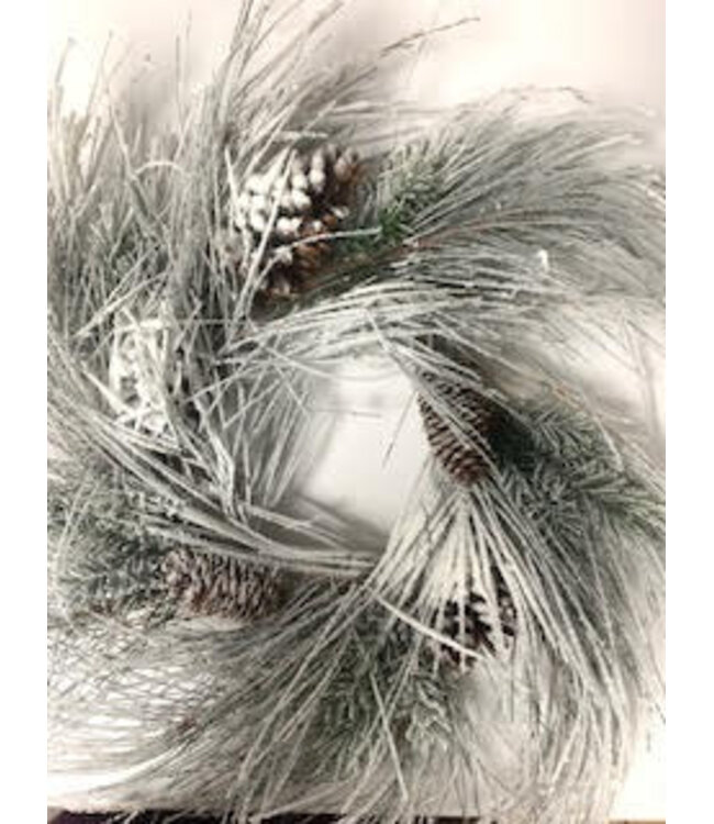 24" Snowy Mixed Pinecones