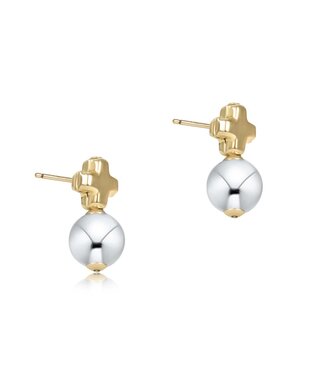 ENEWTON Signature Cross Small Mixed Metal Stud - Classic Sterling