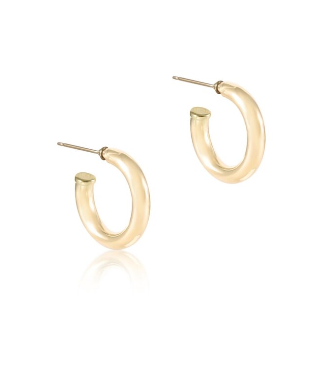 ENEWTON Round Gold 1" Post Hoop - 4mm - Smooth