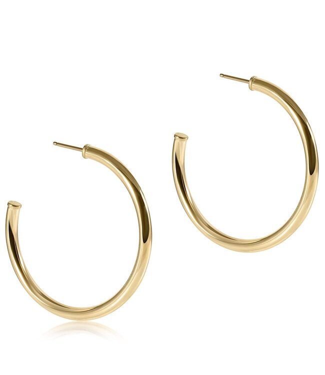ENEWTON Round Gold 1.5" Post Hoop - 3mm - Smooth
