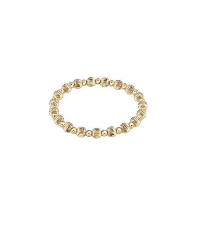 ENEWTON Extends - Dignity Grateful Pattern 6mm Bead Bracelet - Gold