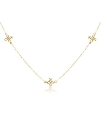 ENEWTON 17" Choker Simplicity Chain Gold - Classic Beaded Signature Cross Gold