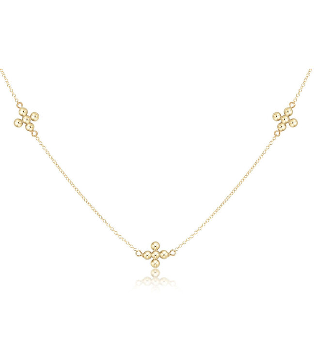 ENEWTON 17" Choker Simplicity Chain Gold - Classic Beaded Signature Cross Gold