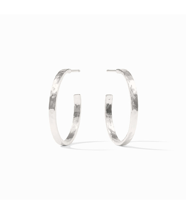 JULIE VOS Crescent Hoop Silver