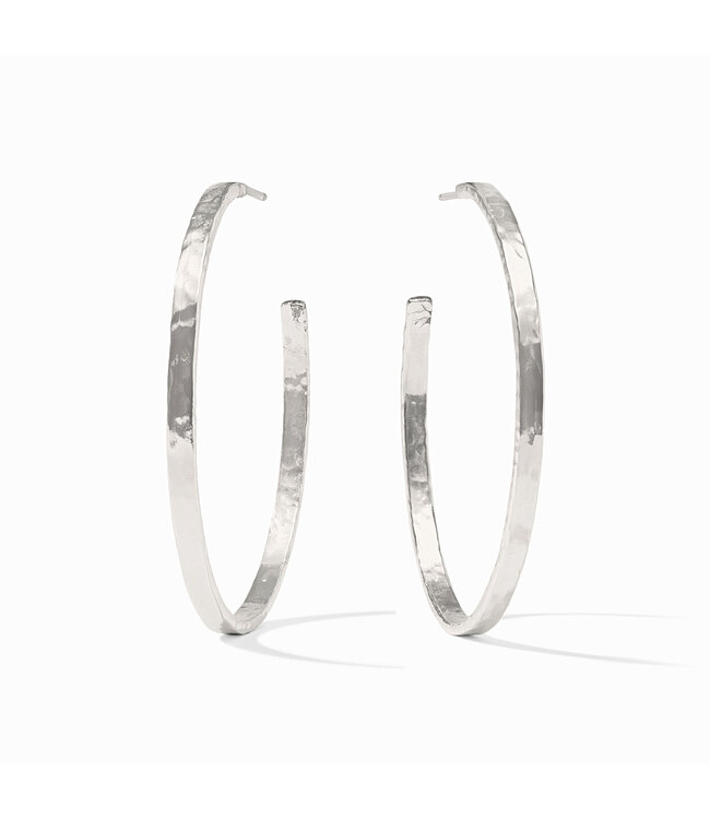 JULIE VOS Crescent Hoop Silver