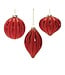 Ribbed Mercury Glass Red Ornament