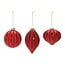 Ribbed Mercury Glass Red Ornament