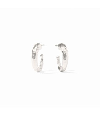 JULIE VOS Hammered Hoop Small Silver