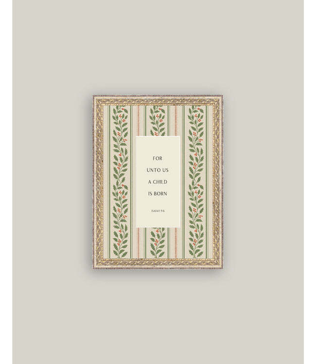 12x16 A Child Is Born Framed Antique Art