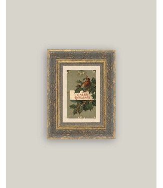 8x10 Christmas Bird Framed Antique Art