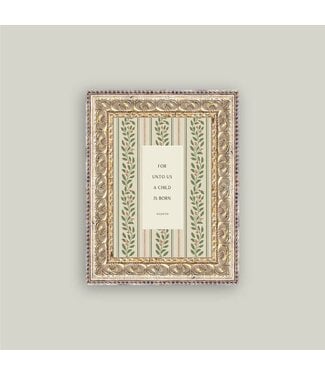 5x7 A Child Is Born Framed Antique Art