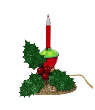 6.7" Tripple Holly Berry Bubble Light Candelabra