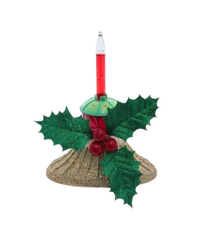 6.7" Tripple Holly Berry Bubble Light Candelabra