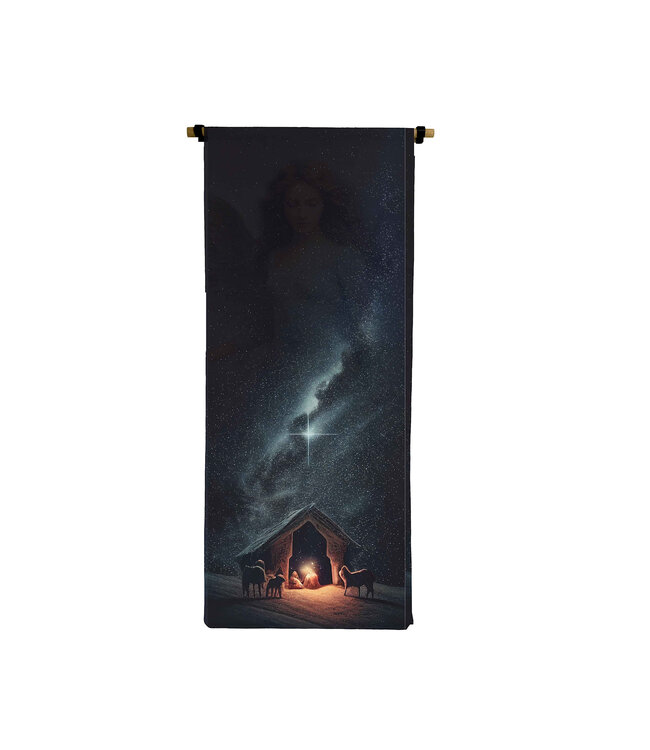 Small Vertical Canvas Scroll Starry Nativity DS