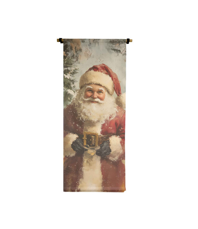 Small Vertical Canvas Scroll Vintage Santa DS