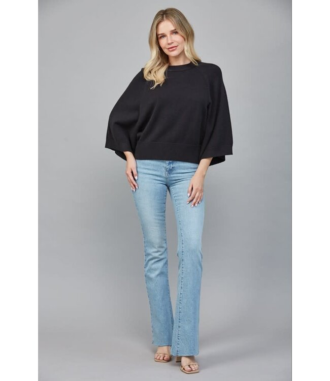 Naomi Reglan Sleeve Short Wide Sleeve Crew Neck Sweater