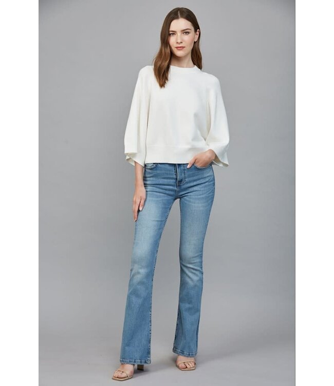 Naomi Reglan Sleeve Short Wide Sleeve Crew Neck Sweater