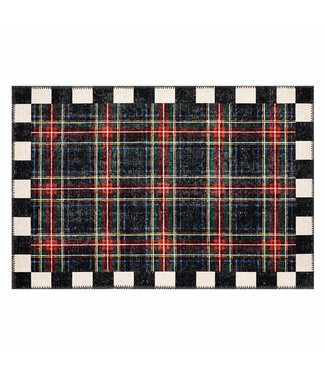 MACKENZIE CHILDS Stewart Tartan Black 2' x 3' Washable Rug