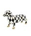 MACKENZIE CHILDS Courtly Check Dachshund Figurine