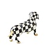 MACKENZIE CHILDS Courtly Check Dachshund Figurine