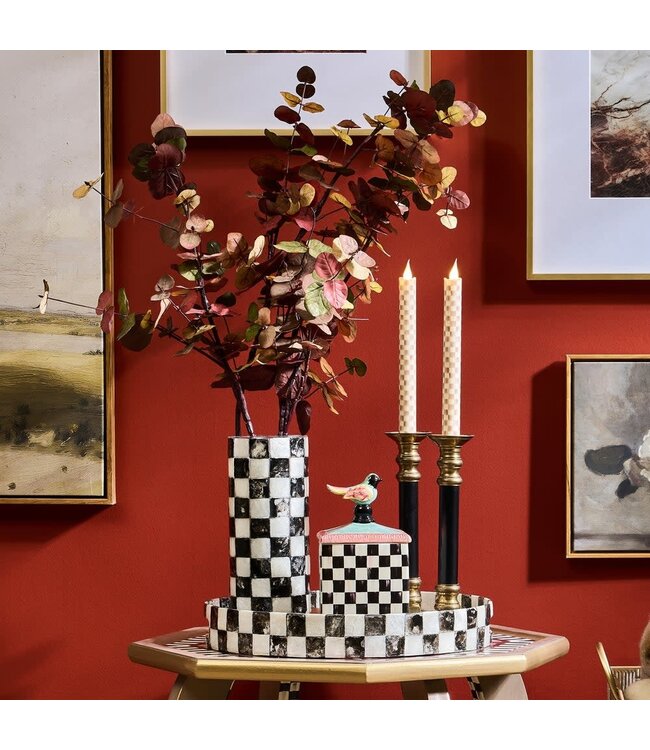 MACKENZIE CHILDS Courtly Check Capiz Vase